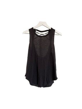 Chaser Black Back Cutout Tank Top Super Soft Lightweight Sheer